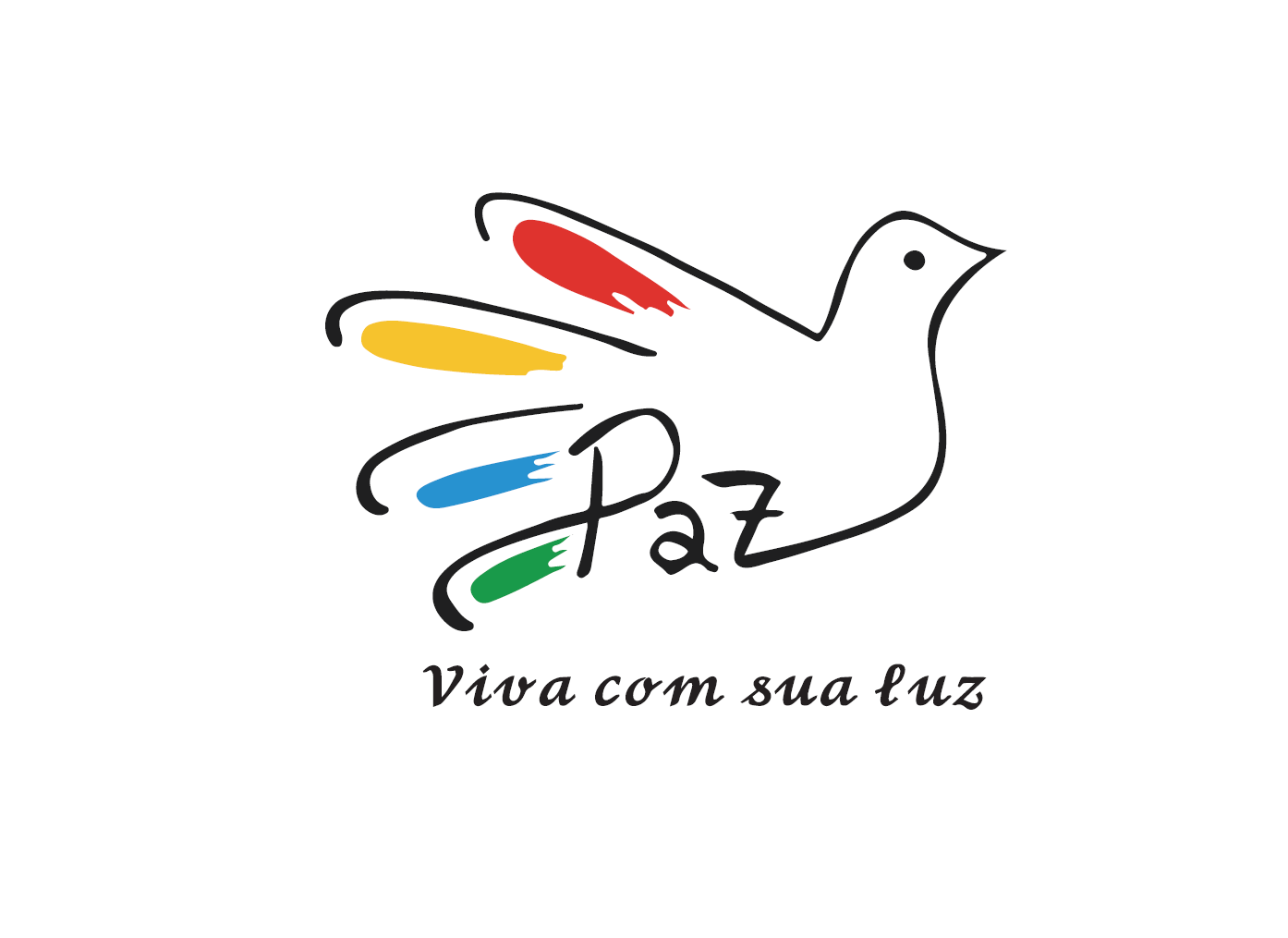 Logo do Instituto Viva com Sua Luz: pomba da paz com traços coloridos